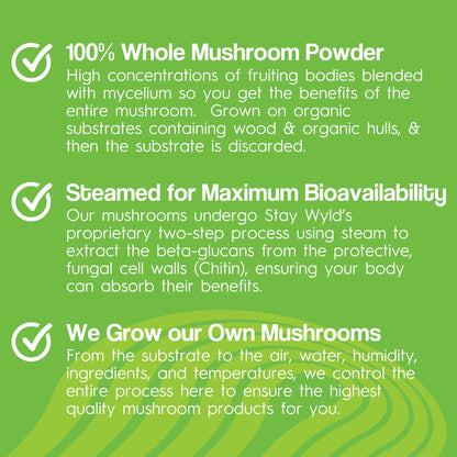 5-Mushroom Blend, 90 caps - Stay Wyld Organics Ltd