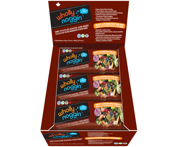 Dark Choco. Almond Superberries 50g 12/Box - Wholly Noggin Foods Ltd