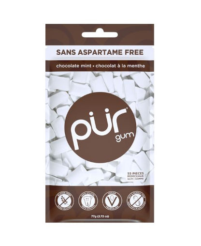 Gum Bag - Chocolate Mint, 55ct, 12/tray - The Pur Company