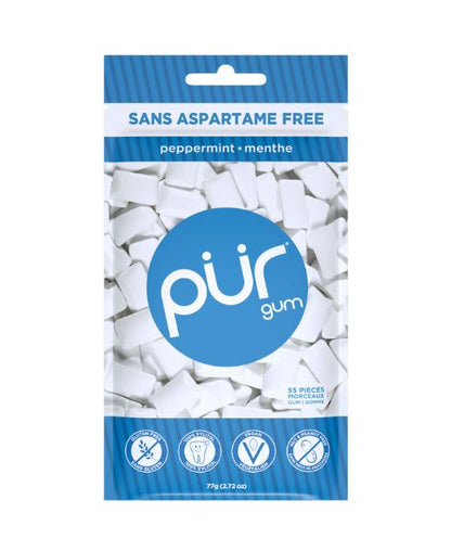 Gum Bags - Peppermint, 55ct, 12/tray - The Pur Company
