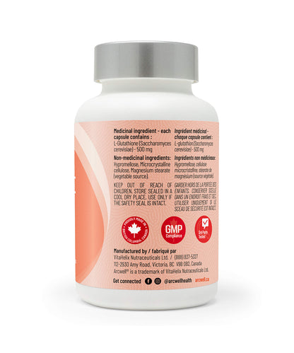 Glutathione (Reduced), 500mg/60caps - Arcwell