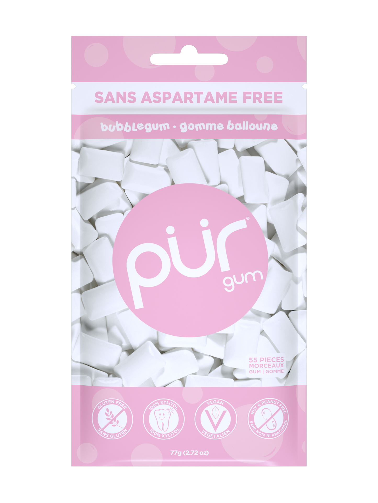 Gum Bag - Bubblegum, 55ct, 12/tray - The Pur Company