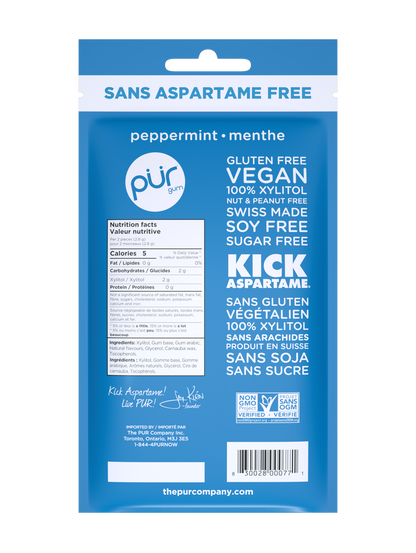 Gum Bags - Peppermint, 55ct, 12/tray - The Pur Company