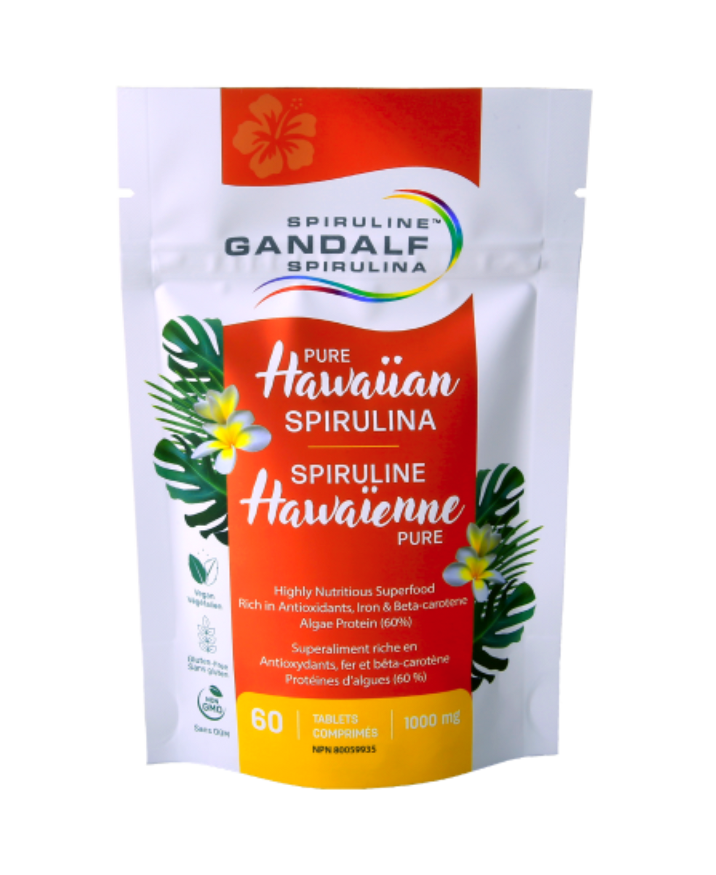 Hawaiian Spirulina 1000mg, 60 tabs - Gandalf