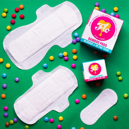 Here We Flo Pads Ultra-Long, with Wings, 10 Pads