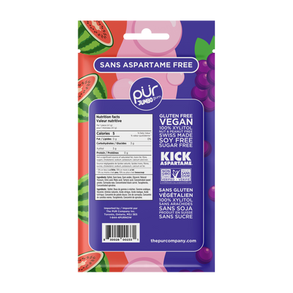 Jumbo Gum - Grape, Bubblegum & Watermelon, 20ct, 10/tray - The Pur Company