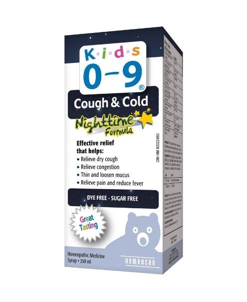 Kids 0-9 Night Cough&Cld,250ml - Homeocan