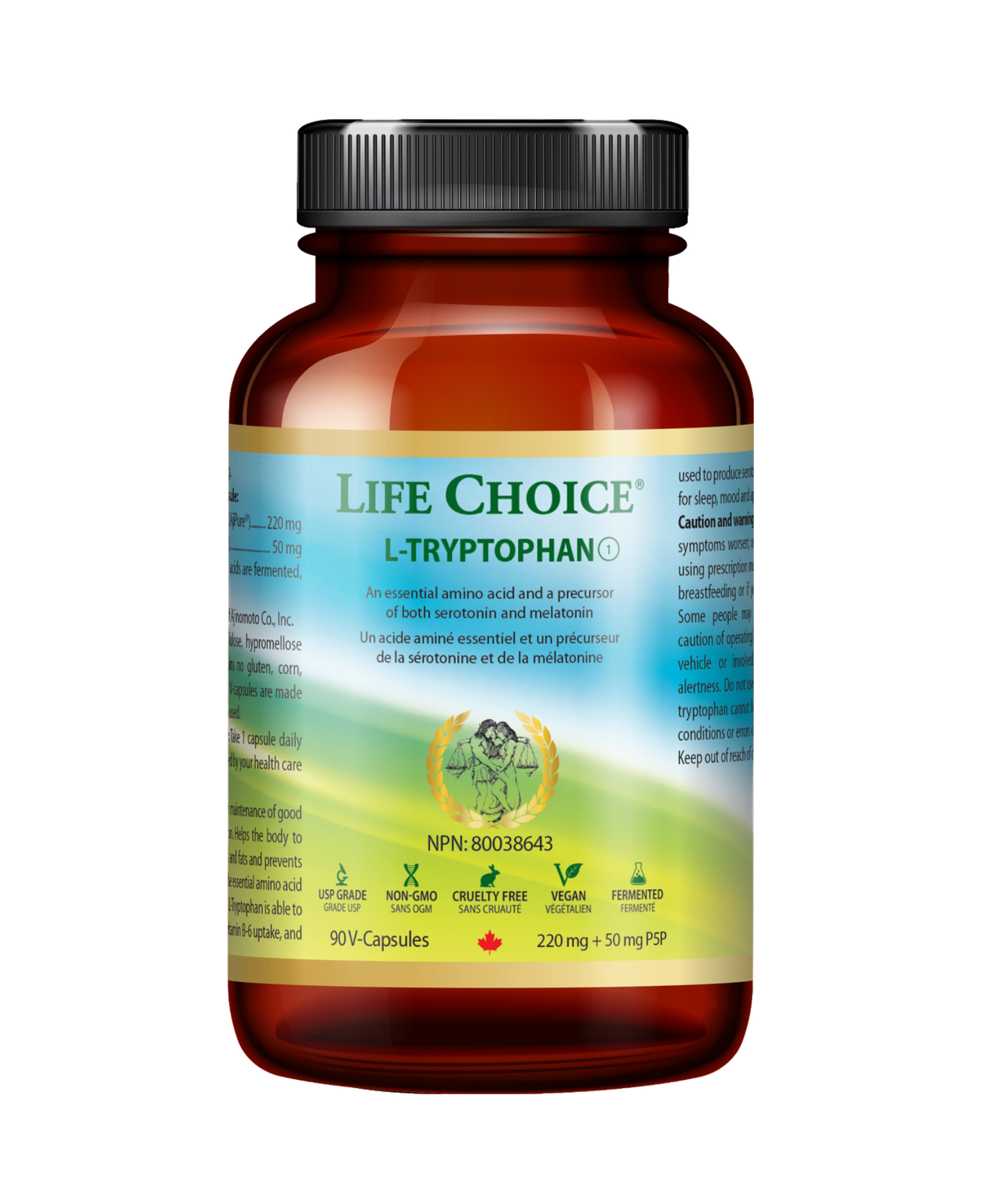 L-Tryptophan220+50mg B6,60vcap - Life Choice