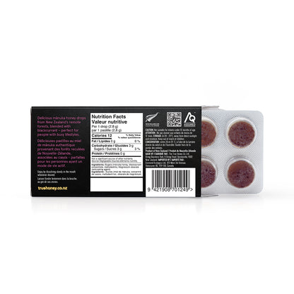 Blackcurrent Manuka Honey Drops, 15ct/Display - The True Honey