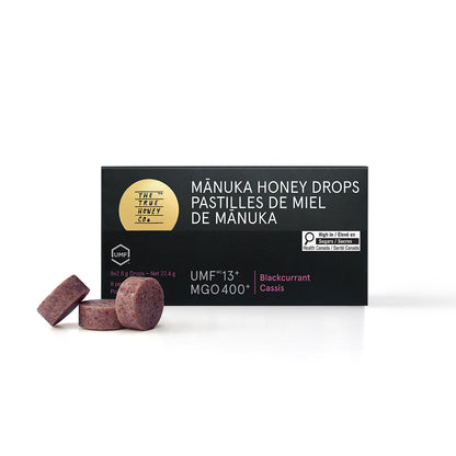 Blackcurrent Manuka Honey Drops, 15ct/Display - The True Honey