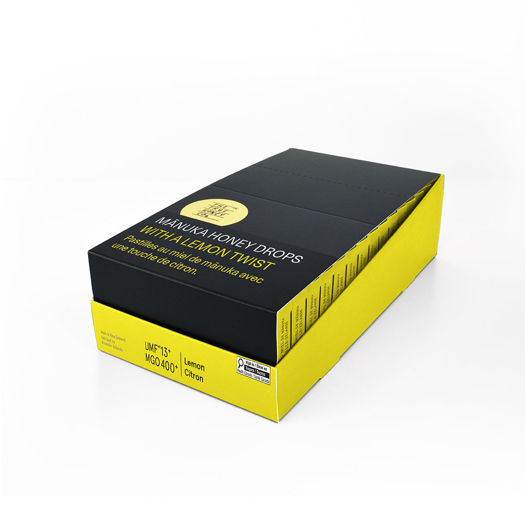 Lemon Manuka Honey Drops, 15ct/Display - The True Honey