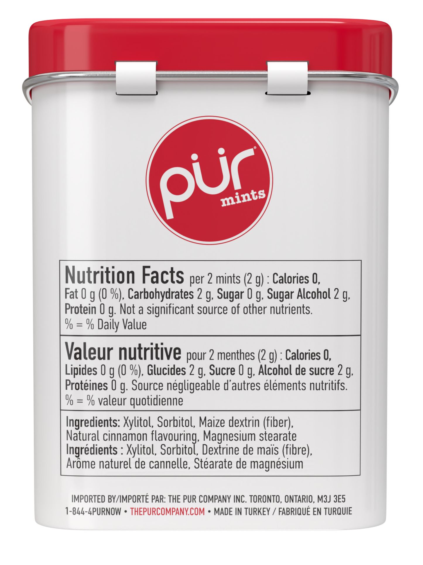 Mints Cinnamon, 30ct, 12/tray - The Pur Company