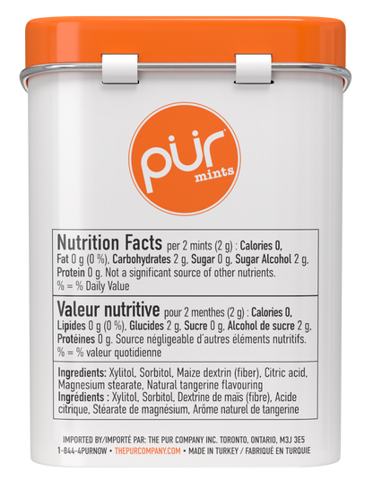 Mints  -Tangerine, 30ct, 12/tray - The Pur Company