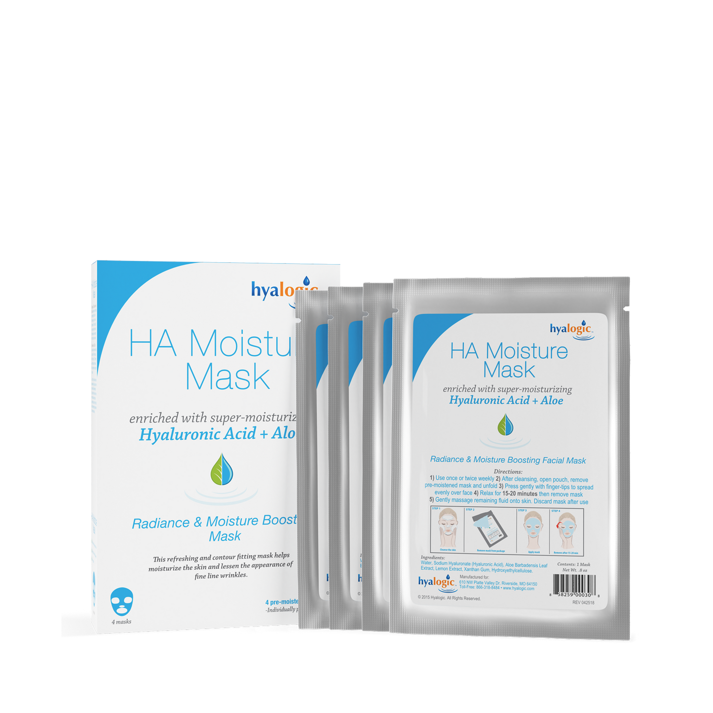 Moisture Mask, 4 Pack - Hyalogic