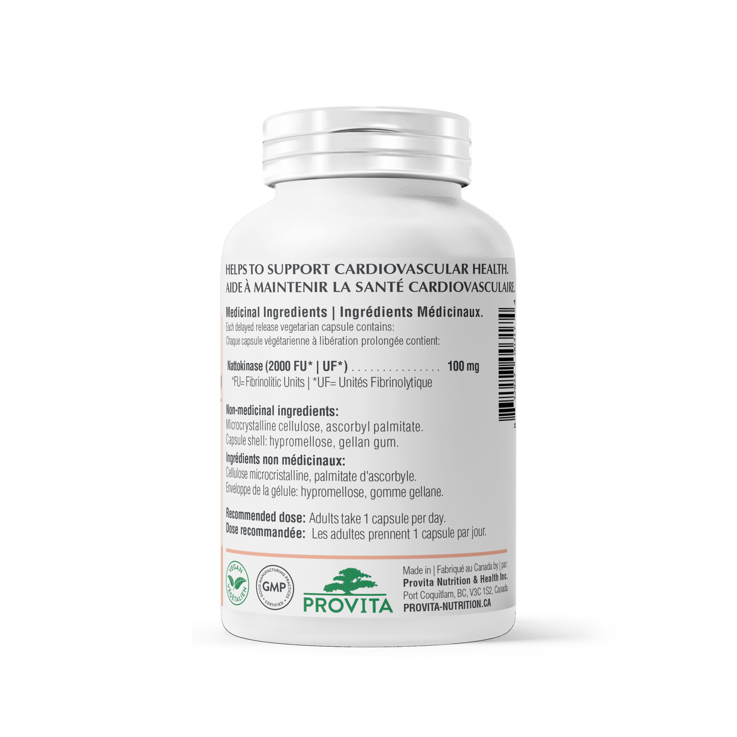 Nattokinase 2000FU, 120 gélules - Provita