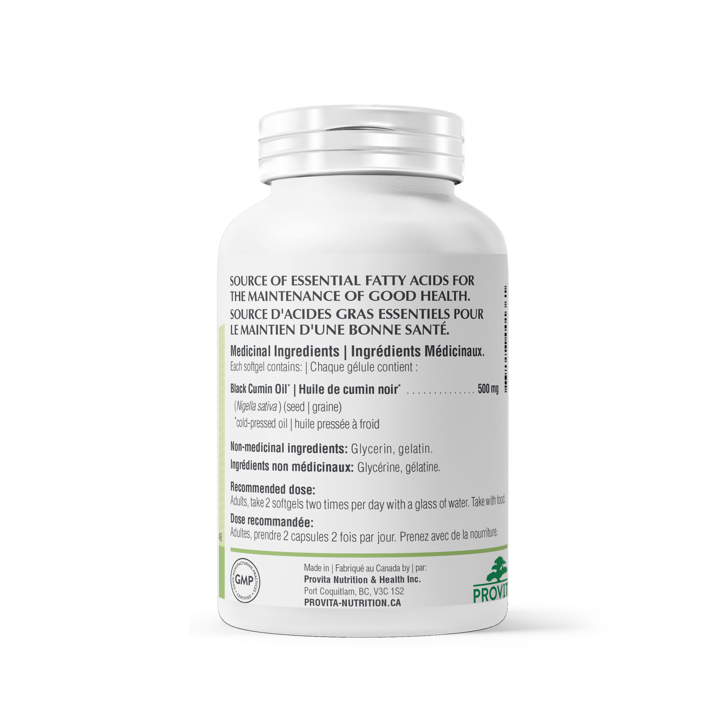 Huile de cumin noir Nigelle 60 gélules - Provita