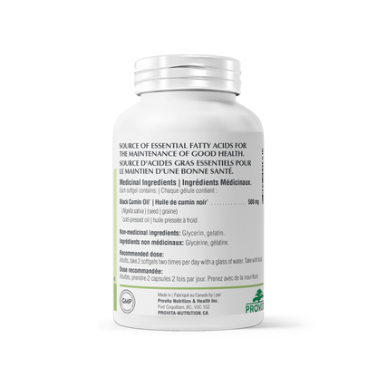 Huile de cumin noir Nigelle 60 gélules - Provita