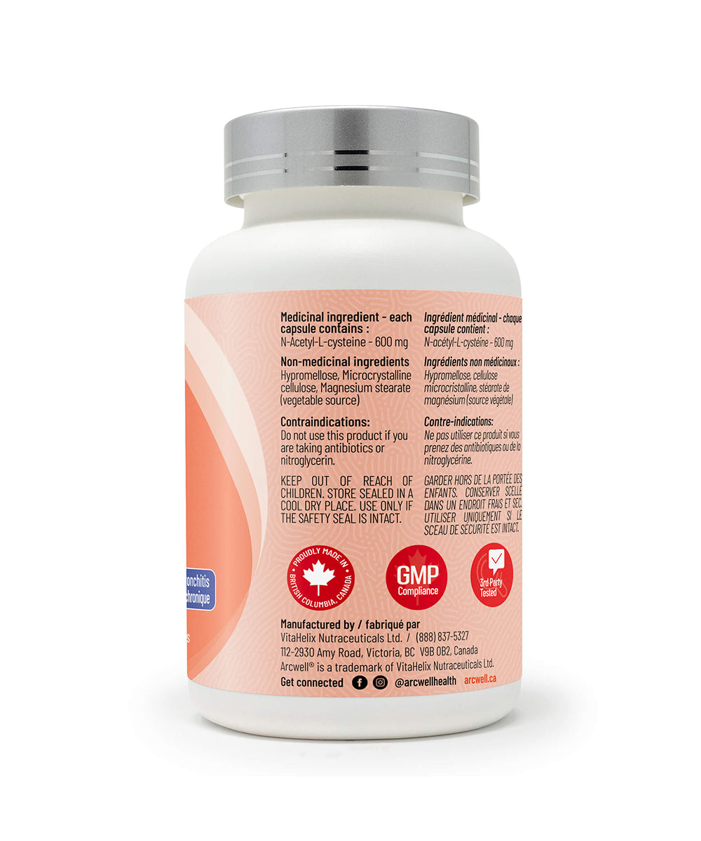 Nac (N-Acetyl-L-Cysteine), 600mg/90caps - Arcwell