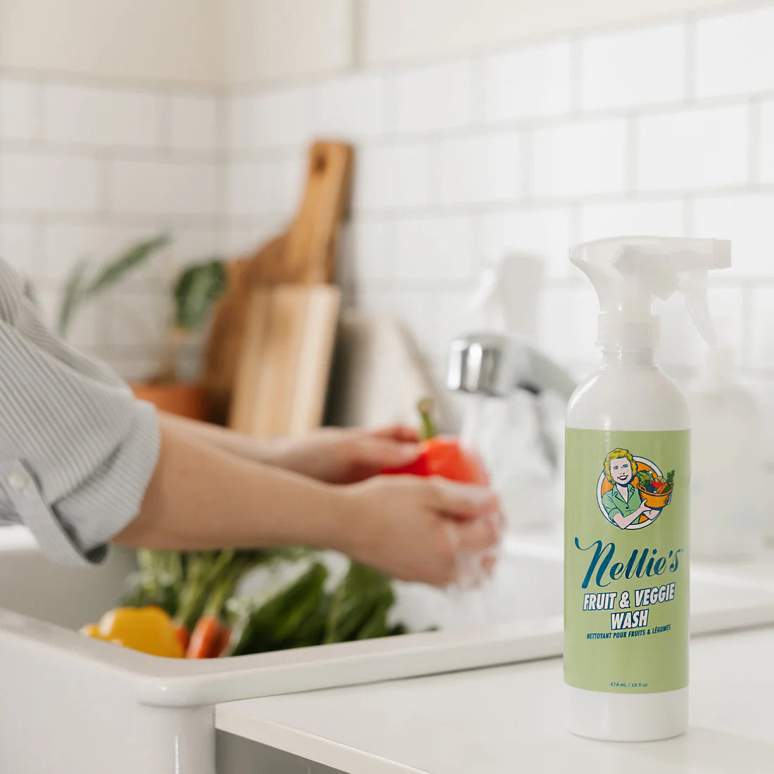 Fruit And Veggie Wash, 474ml - Nellie's