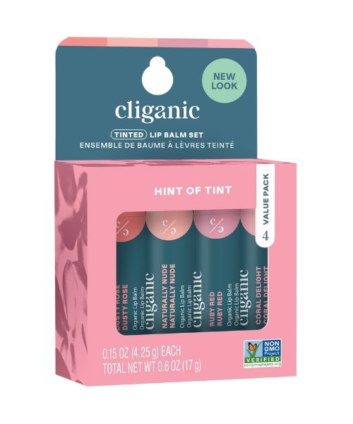 Tinted Lip Balm, 4pk - Cliganic