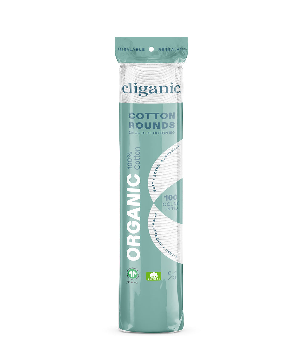 Organic Cotton Rounds, 100ct - Cliganic