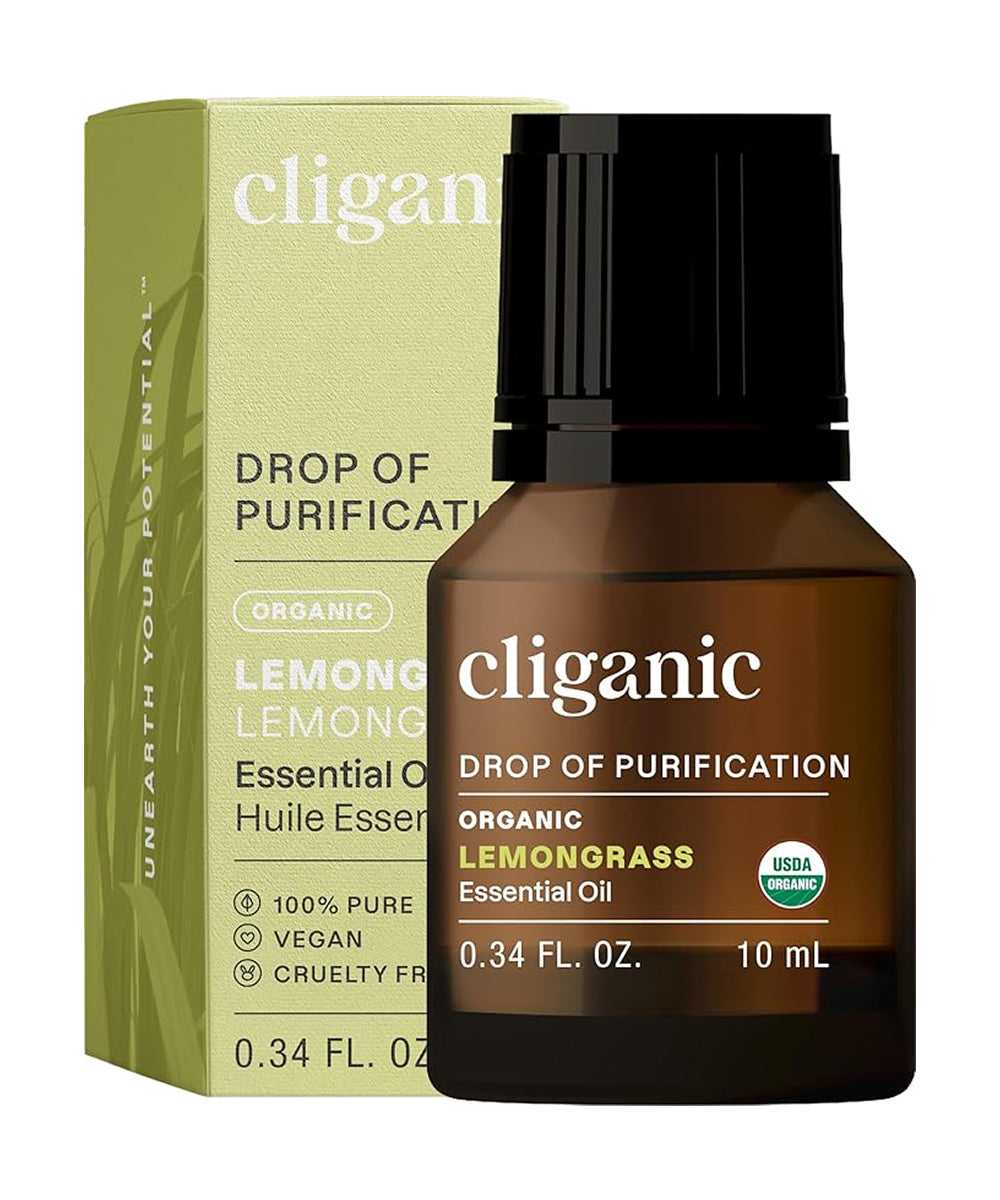 Organic Lemongrass Oil, 10ml - Cliganic