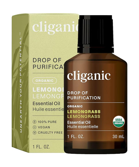 Organic Lemongrass Oil, 30ml - Cliganic