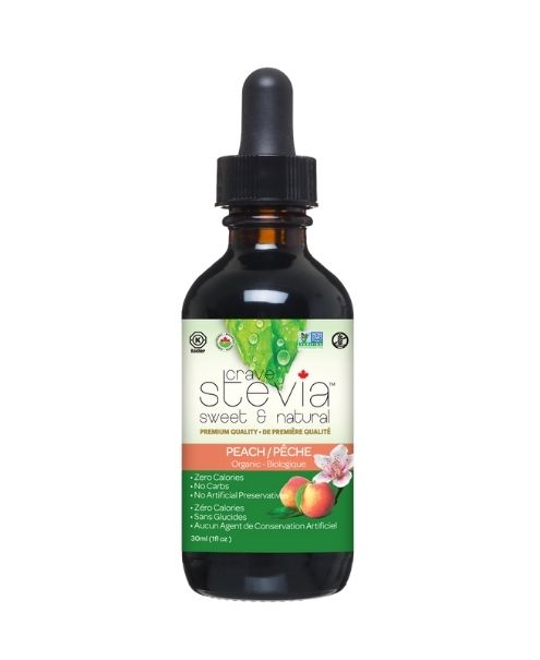 Crave Stevia, Liquid Drops, Peach, 30ml