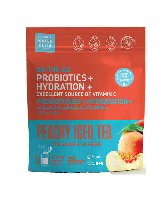 Peachy Iced Tea (12 x 4g), 48g - Everwell Water Kefir