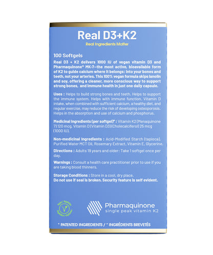 Real D3/K2, 100 vegan softgels - LeafSource