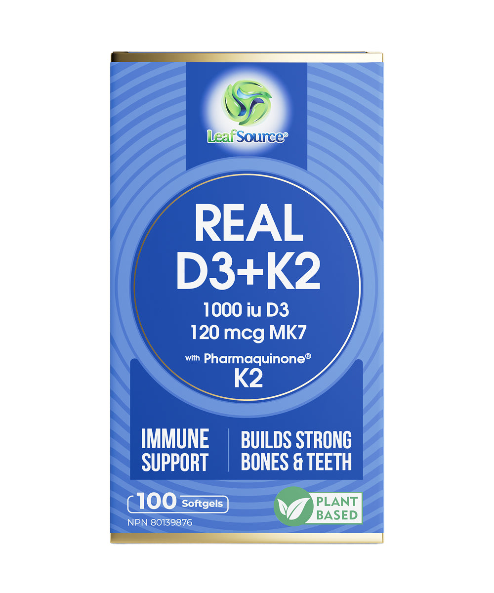 Real D3/K2, 100 vegan softgels - LeafSource