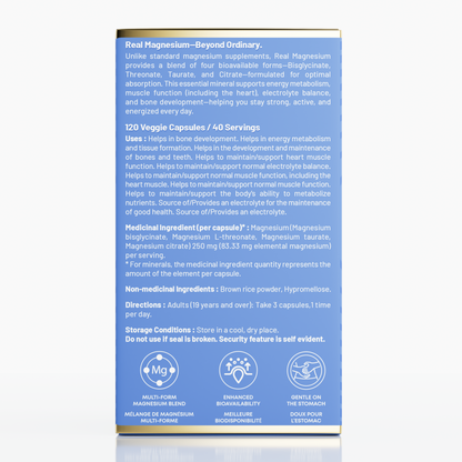 Real Magnesium Bio-Active 4 Blend, 120vcaps - LeafSource