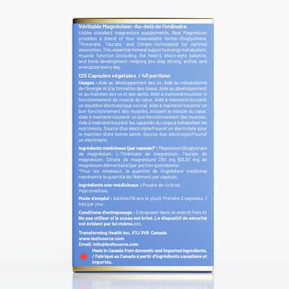 Real Magnesium Bio-Active 4 Blend, 120vcaps - LeafSource