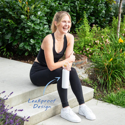 Stainless Steel Bottle (White), 600ml - Santevia Systems