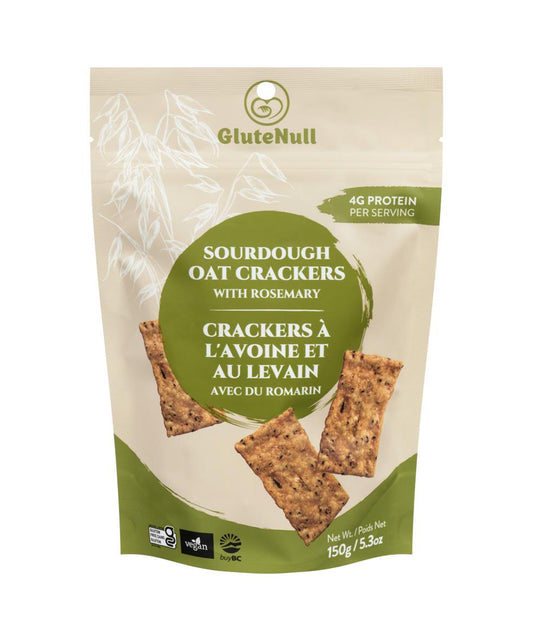 Sourdough Oat Crackers w/Rosemary, 150g - Glutenull