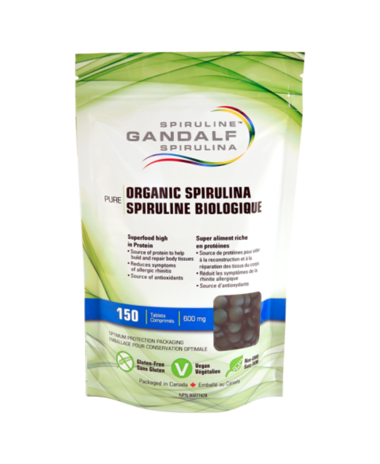 Spirulina Organic 600mg, 150 tabs - Gandalf
