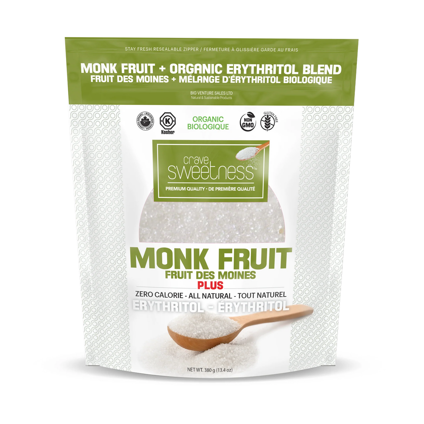 Crave Stevia 100% Organic Monk Fruit, 380g - Crave Stevia
