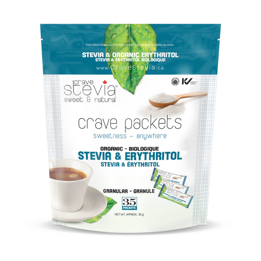 Organic Stevia & Erythritol Packets 35Ct - Crave Stevia