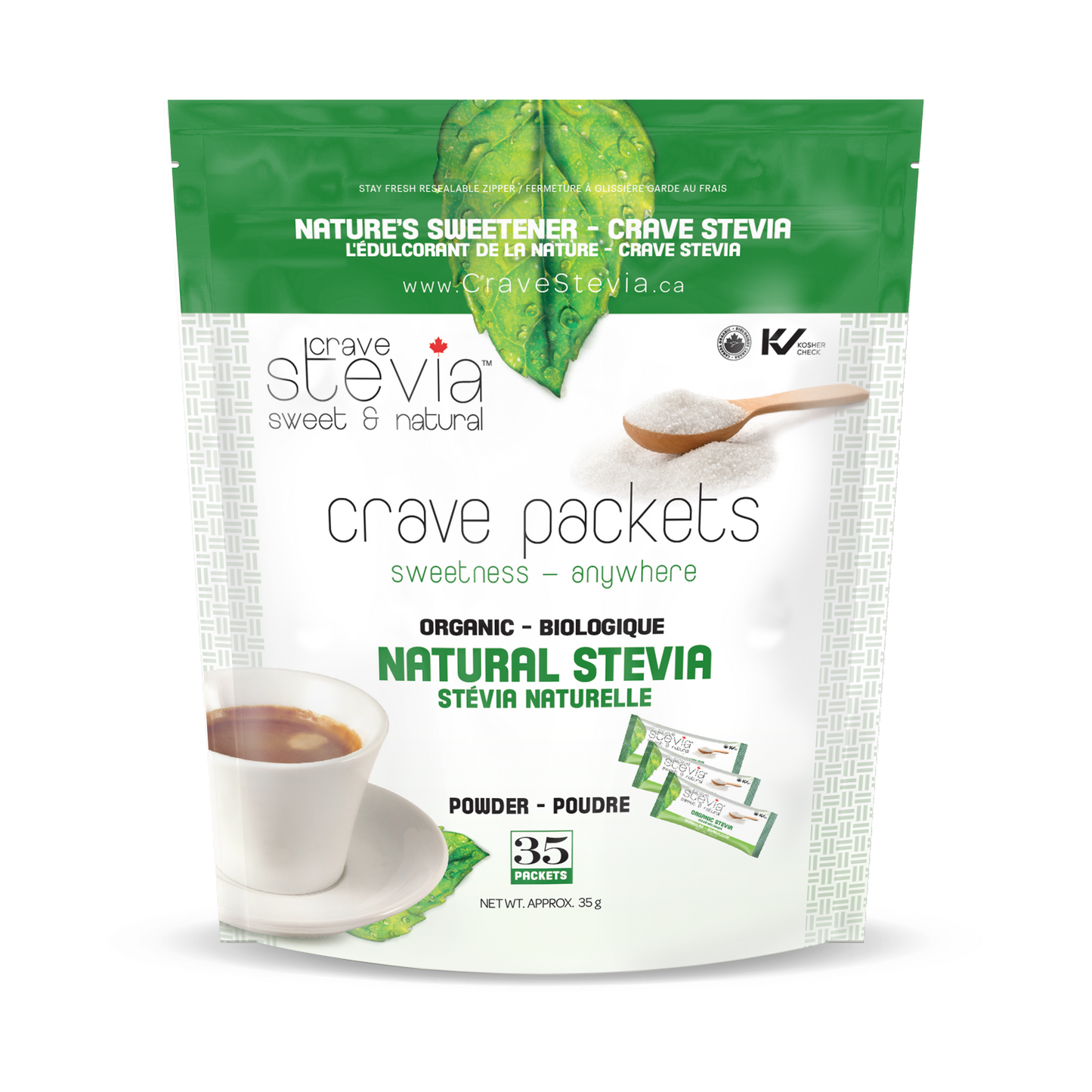 Crave Stevia, Stevia Packets 35Ct - Crave Stevia