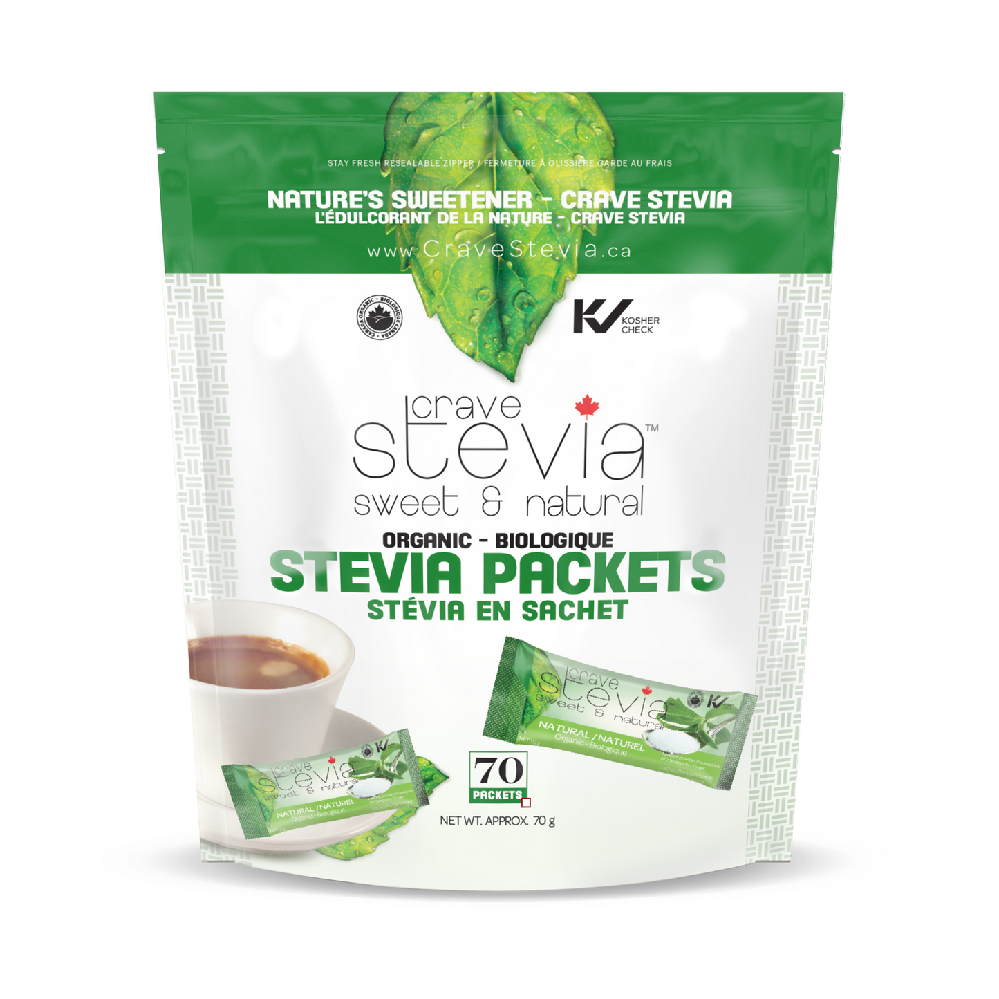 Stevia Packets 70Ct - Crave Stevia