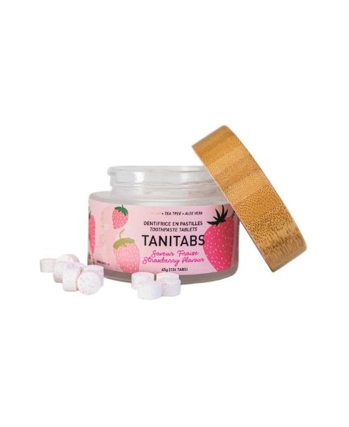 Toothpste Tab., Strwberry, 124tab Jar - Tanit