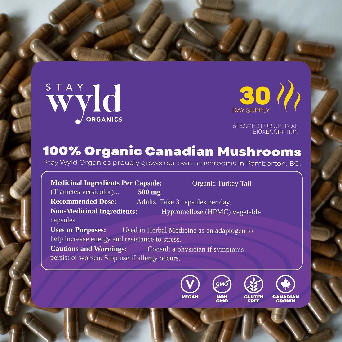 Turkey Tail, 90 caps - Stay Wyld Organics Ltd