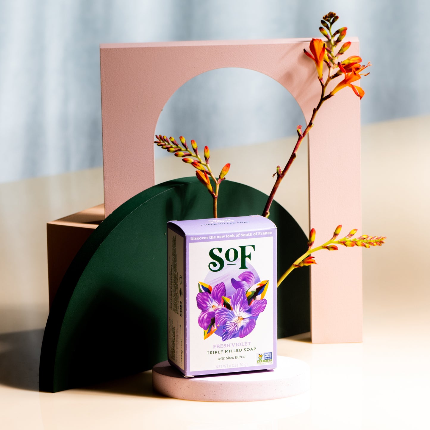 Natural Soap Violet Bouquet, 170 g - South Of France