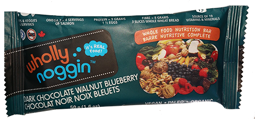 Dark Choco. Walnut Berry 50g, 12/Box - Wholly Noggin Foods Ltd