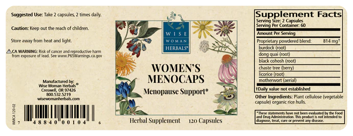 Women's Menocaps, 120's - Wise Woman Herbals
