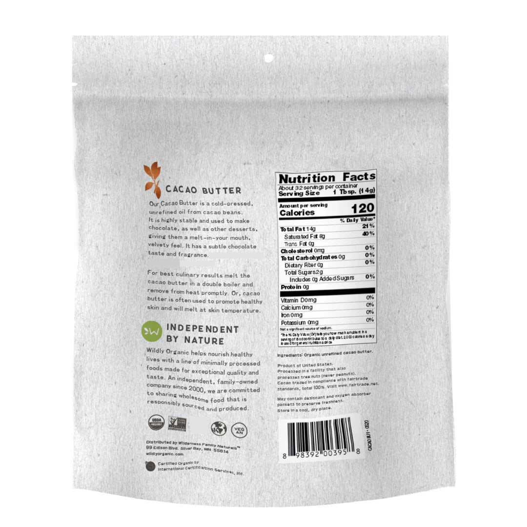 Cacao Butter Org., 454g - Wildly Organic