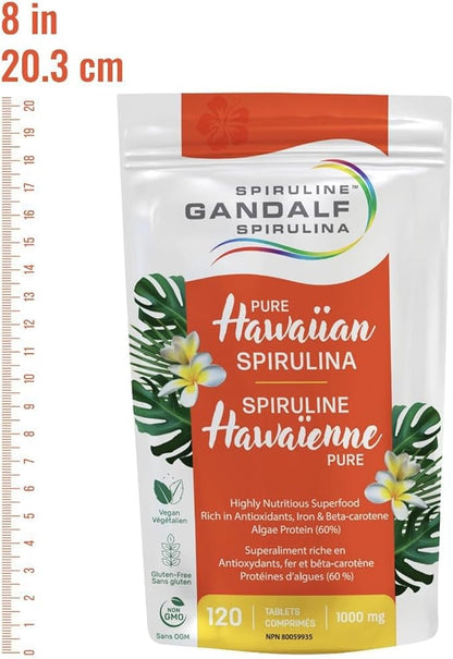 Hawaiian Spirulina 1000mg, 120 tabs - Gandalf