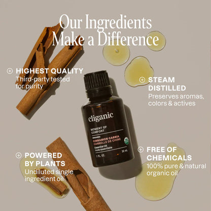 Organic Cinnamon Cassia Oil, 10ml - Cliganic