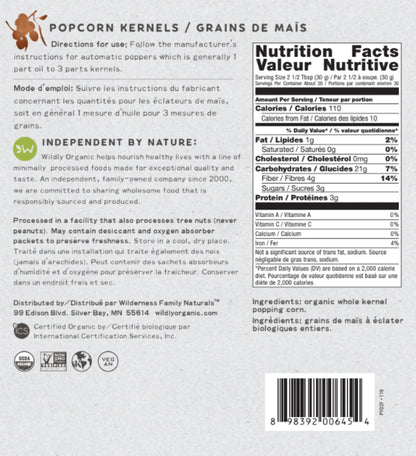 Popcorn Kernels Organic, 907g - Wildly Organic