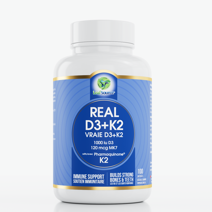 Real D3/K2, 100 vegan softgels - LeafSource